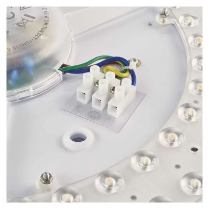 ILVI dimmbare LED-Deckenleuchte, 30 W, 230 V, 2700–6500 K, Ø 40 cm, Holzdekor, inkl. Fernbedienung