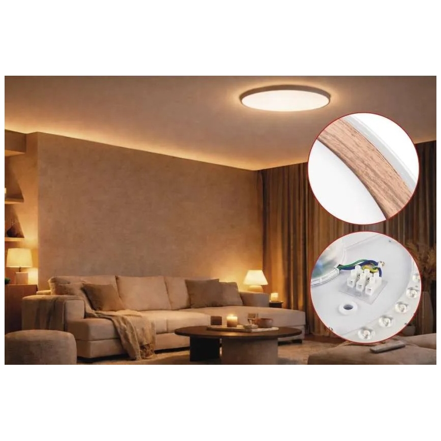 Dimmbare LED-Deckenleuchte ILVI LED/30W/230V 2700-6500K Ø 40 cm weiß/beige + Fernbedienung