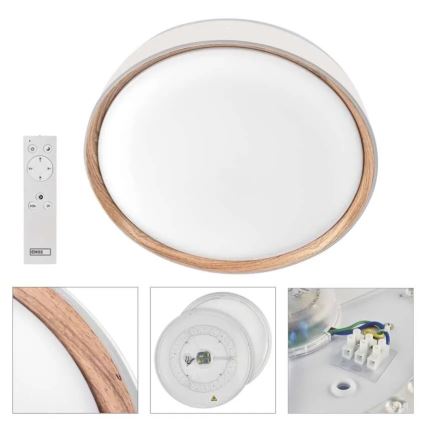 Dimmbare LED-Deckenleuchte ILVI LED/30W/230V 2700-6500K Ø 40 cm weiß/beige + Fernbedienung