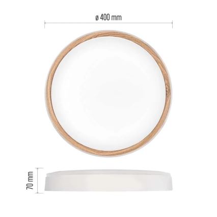Dimmbare LED-Deckenleuchte ILVI LED/30W/230V 2700-6500K Ø 40 cm weiß/beige + Fernbedienung