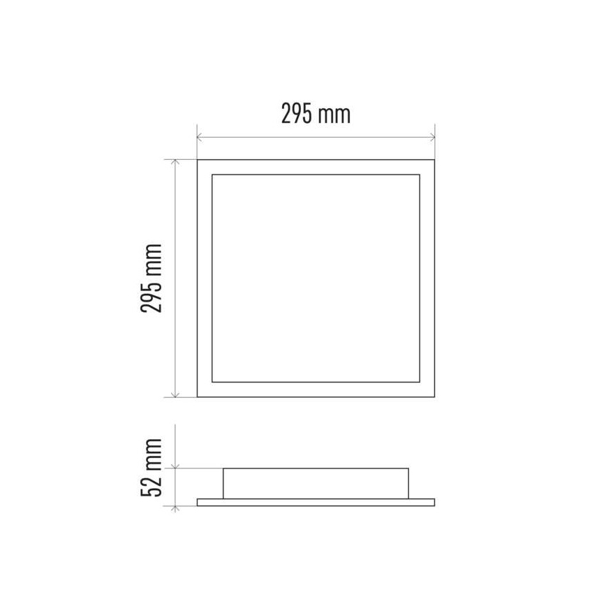 LED Dimmbare Deckenleuchte LED/20W/230V + Fernbedienung quadratisch