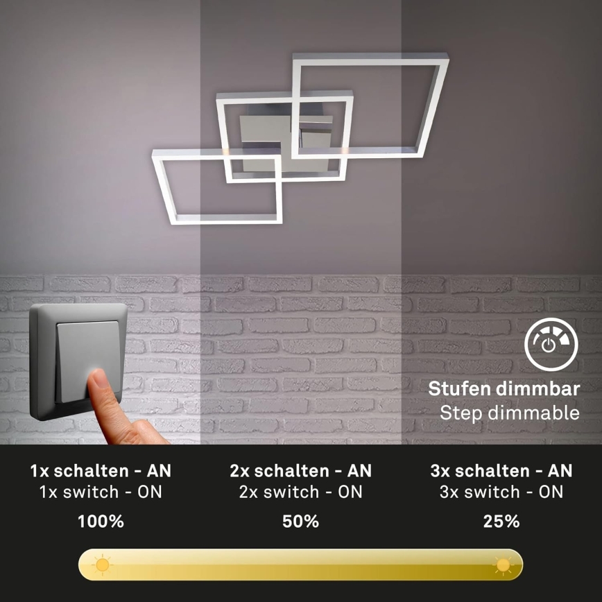 LED dimmbare Deckenleuchte LED/36W/230V 3000K mattchrom