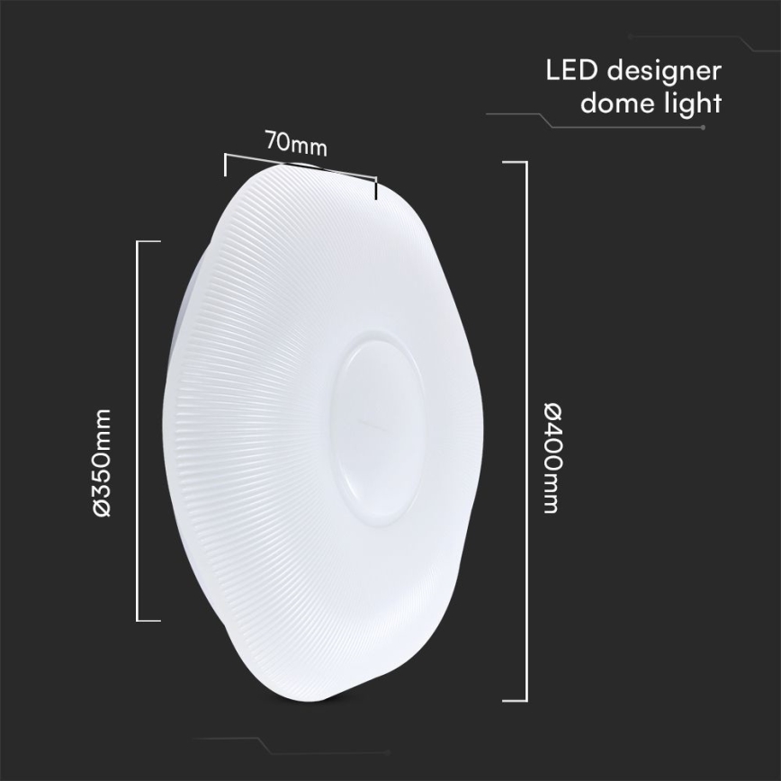 LED dimmbare Deckenleuchte LED/40W/230V 3000-6500K 40 cm weiß + Fernbedienung