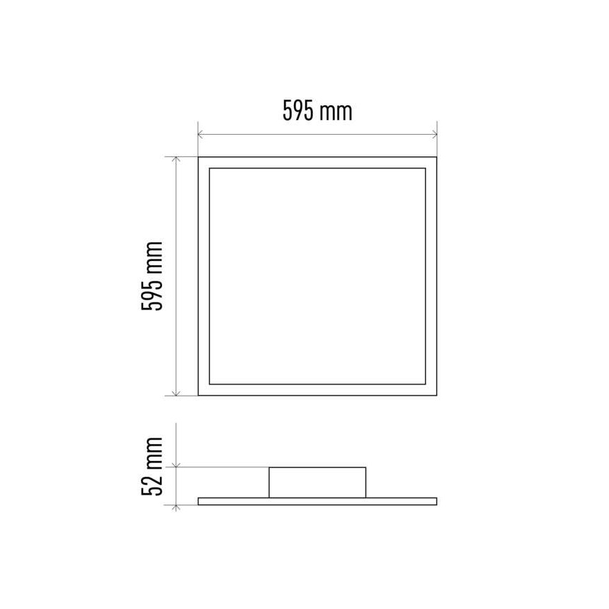 LED Dimmbare Deckenleuchte LED/40W/230V + Fernbedienung quadratisch