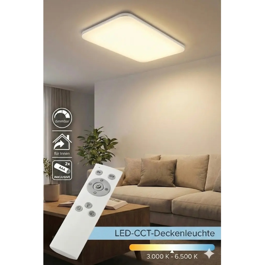 Dimmbare LED-Deckenleuchte LED/48W/230V 3000-6500K weiß + Fernbedienung