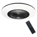 LED Dimmbare Deckenleuchte mit Ventilator ARIA LED/38W/230V schwarz/weiß + Fernbedienung