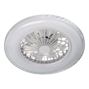 LED dimmbare Deckenleuchte mit Ventilator GHANA LED/24W/230V 3000-6500K weiß/schwarz + Fernbedienung
