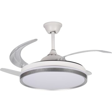 LED-dimmbare Deckenleuchte mit Ventilator PLAVE LED/36W/230V 3000-6500K silber/weiß + Fernbedienung