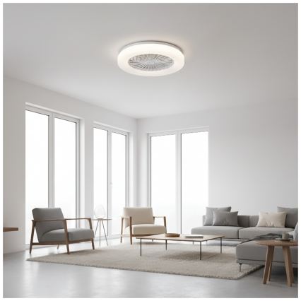 LED dimmbare Deckenleuchte mit Ventilator VENTELUX LED/24W/230V 3000/4000/6500K Ø 45 cm weiß + Fernbedienung