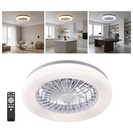 LED dimmbare Deckenleuchte mit Ventilator VENTELUX LED/24W/230V 3000/4000/6500K Ø 45 cm weiß + Fernbedienung