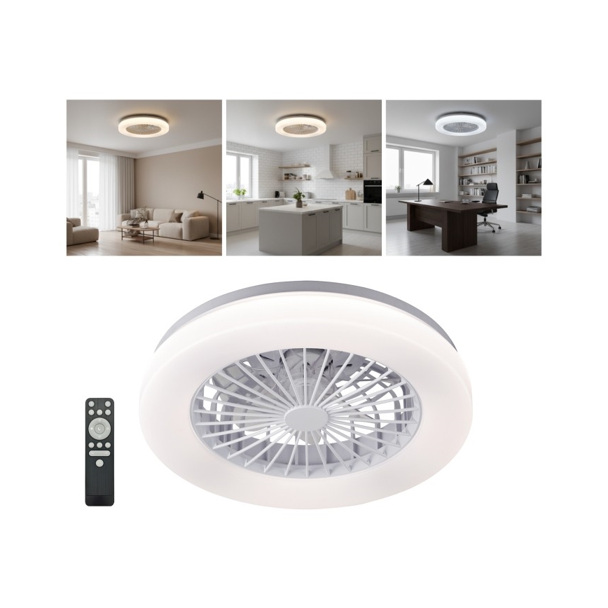 LED dimmbare Deckenleuchte mit Ventilator VENTELUX LED/24W/230V 3000/4000/6500K Ø 45 cm weiß + Fernbedienung