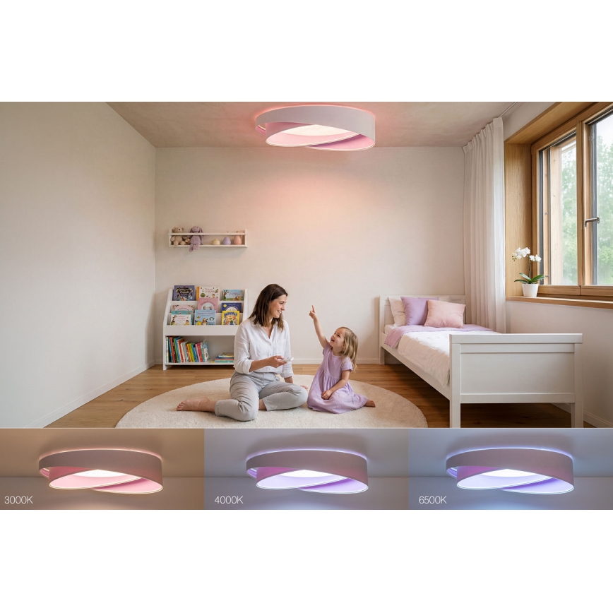 LED-dimmbare Deckenleuchte SMART GALAXY MODERN LED/24W/230V 3000-6500K Ø 55 cm weiß/lila + Fernbedienung