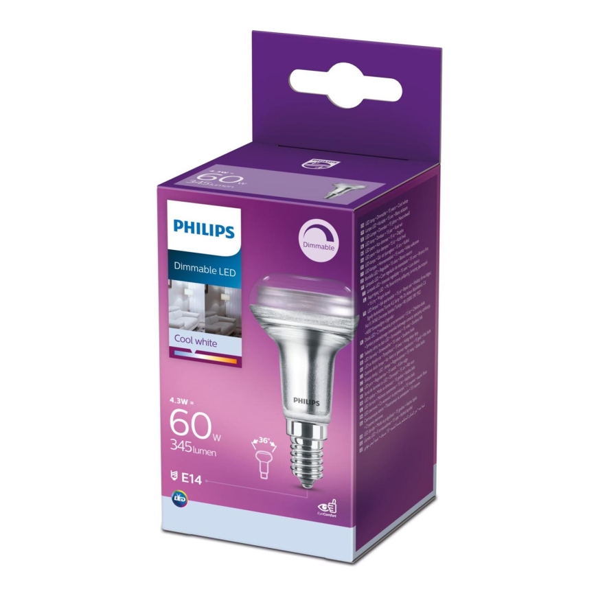 LED dimmbare Flutlichtbirne Philips E14/4,3W/230V 4000K
