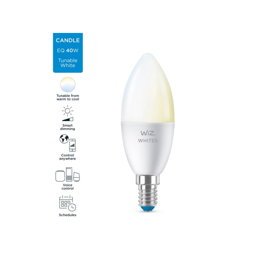 LED dimmbare Glühbirne C37 E14/4,9W/230V 2700-6500K CRI 90 Wi-Fi - WiZ