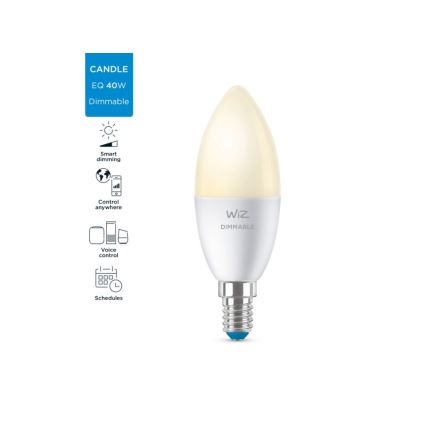 LED dimmbare Glühbirne C37 E14/4,9W/230V 2700K CRI 90 Wi-Fi - WiZ