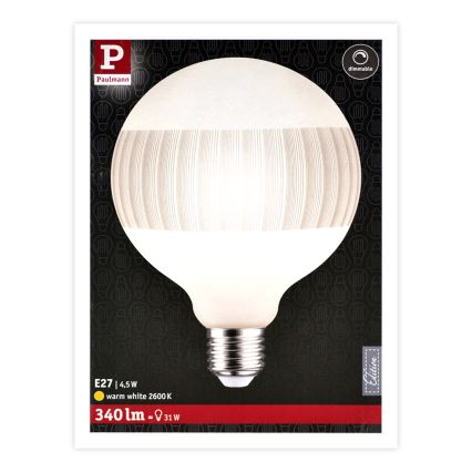 LED dimmbare Glühbirne CLASSIC G125 E27/4,5W/230V 2600K - Paulmann 28743