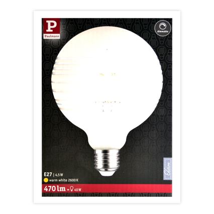 LED dimmbare Glühbirne CLASSIC G125 E27/4,5W/230V 2600K - Paulmann 28744