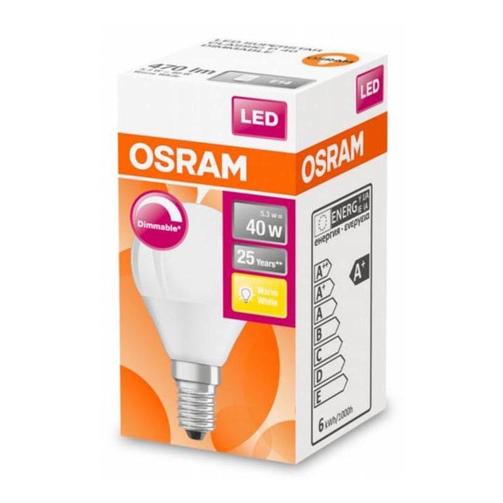 LED dimmbare Glühbirne E14/5,3W/230V 2700K - Osram