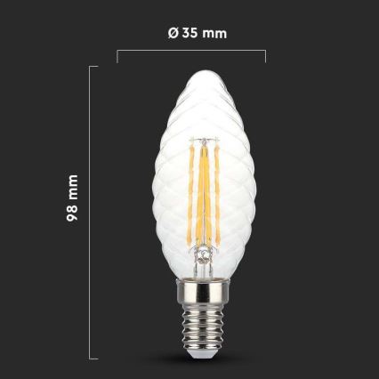 LED dimmbare Glühbirne FILAMENT E14/4W/230V 3000K