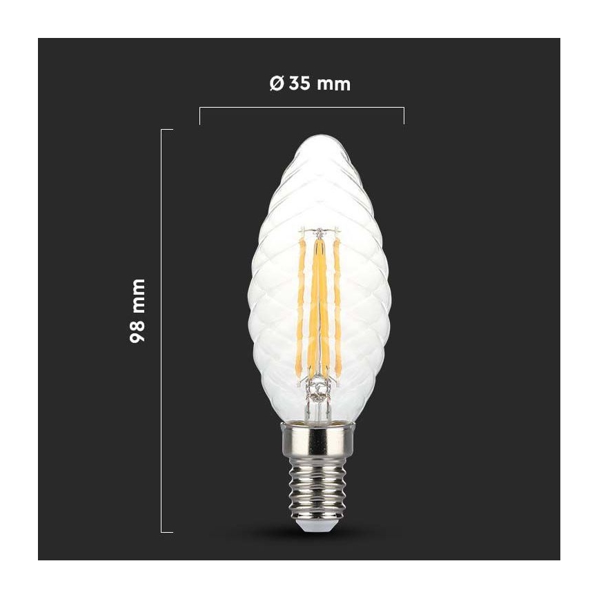 LED dimmbare Glühbirne FILAMENT E14/4W/230V 3000K