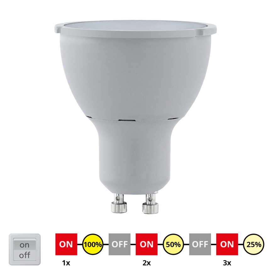 LED Dimmbare Glühbirne GU10/5W/230V 3000K - STEPDIMMING - Eglo