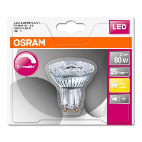 LED dimmbare Glühbirne GU10/7,2W/230V 2700K - Osram