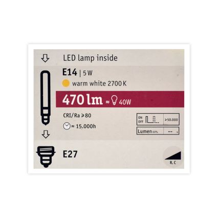 LED dimmbare Glühbirne MOSAIC G125 E27/5W/230V 2700K - Paulmann 28750