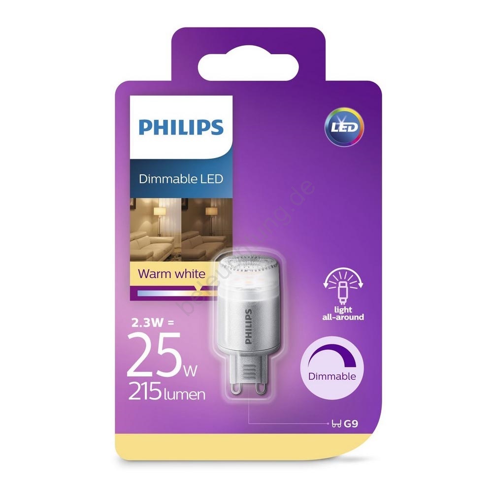 LED dimmbare Glühbirne Philips G9/2,3W/230V 2700K | Beleuchtung.de
