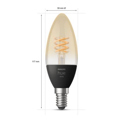 LED dimmbare Glühbirne Philips Hue WHITE FILAMENT E14/4,5W/230V 2100K