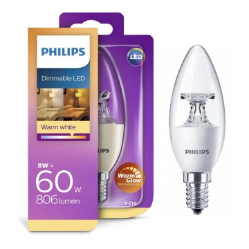 LED Dimmbare Glühbirne  Philips Warm Glow E14/8W/230V