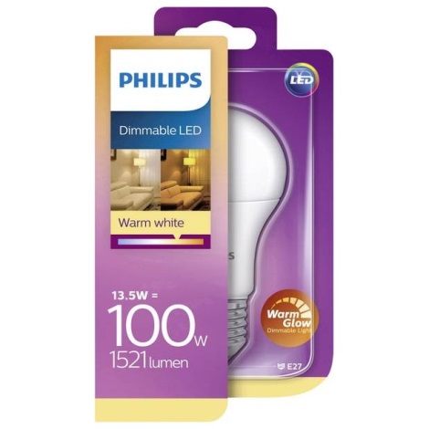 LED dimmbare Glühbirne Philips Warm Glow E27/13,5W/230V 2200-2700K