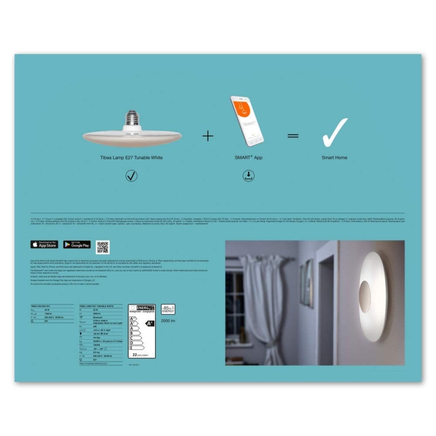 LED dimmbare Glühbirne SMART+ TIBEA E27/22W/230V 2700-6500K BT 
