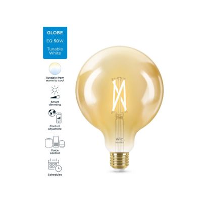 LED dimmbare Glühbirne VINTAGE FILAMENT G125 E27/6,7W/230V 2000-5000K CRI 90 Wi-Fi - WiZ