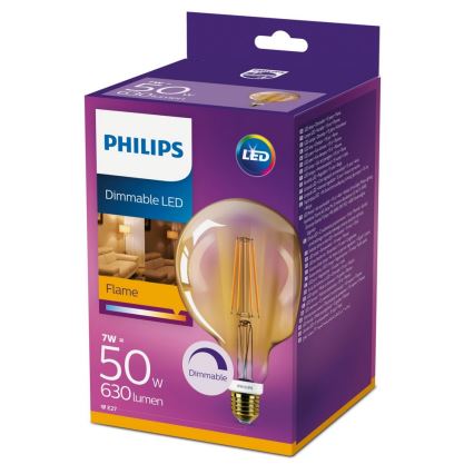 LED dimmbare Glühbirne VINTAGE Philips E27/7W/230V 2000K