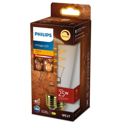 LED dimmbare Glühbirne VINTAGE Philips ST64 E27/4,5W/230V 1800K