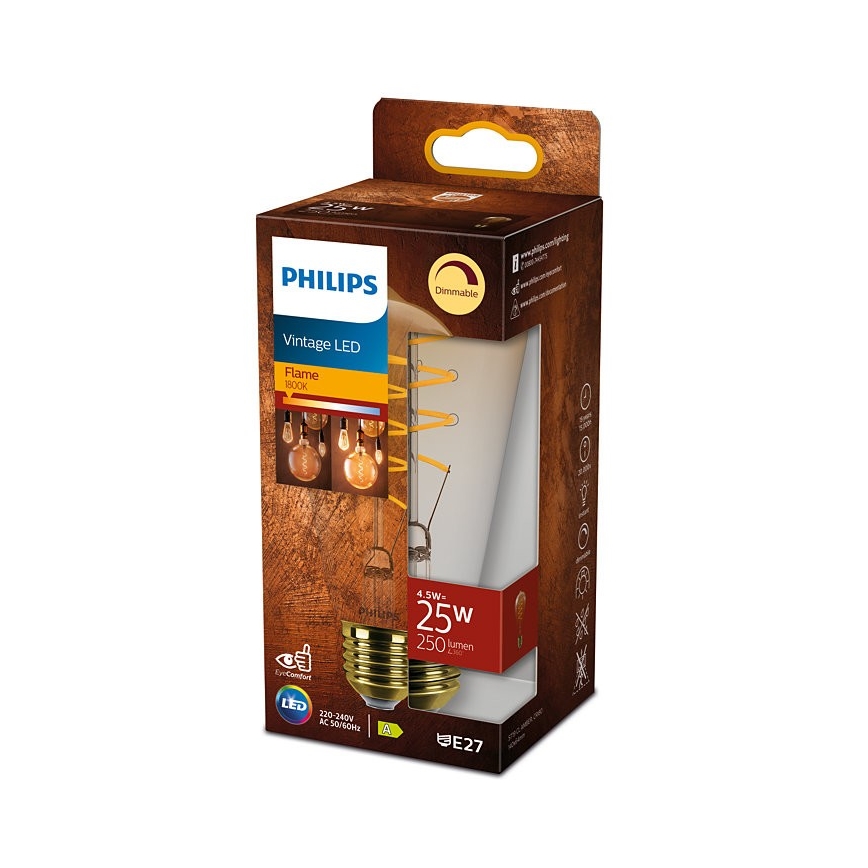 LED dimmbare Glühbirne VINTAGE Philips ST64 E27/4,5W/230V 1800K