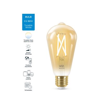 LED dimmbare Glühbirne VINTAGE FILAMENT ST64 E27/7W/230V 2000-5000K CRI 90 Wi-Fi - WiZ