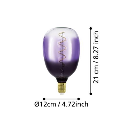 LED-dimmbare Glühbirne VINTAGE T120 E27/4W/230V 1800K violett - Eglo 110226