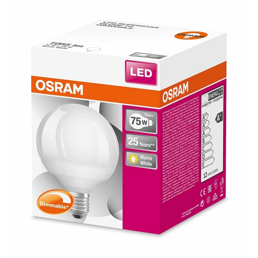 LED dimmbare Glühlampe E27/12W/230V 2700K - Osram