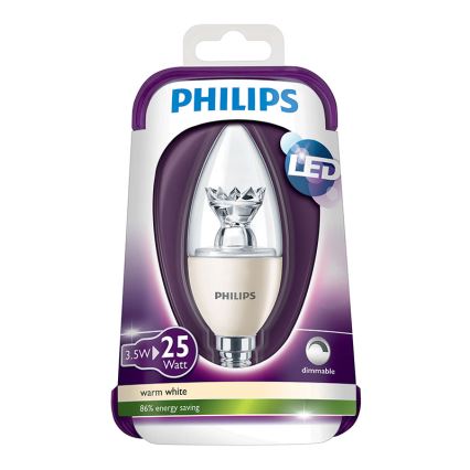 LED Dimmbare Glühlampe  PHILIPS E14/3,5W/230V