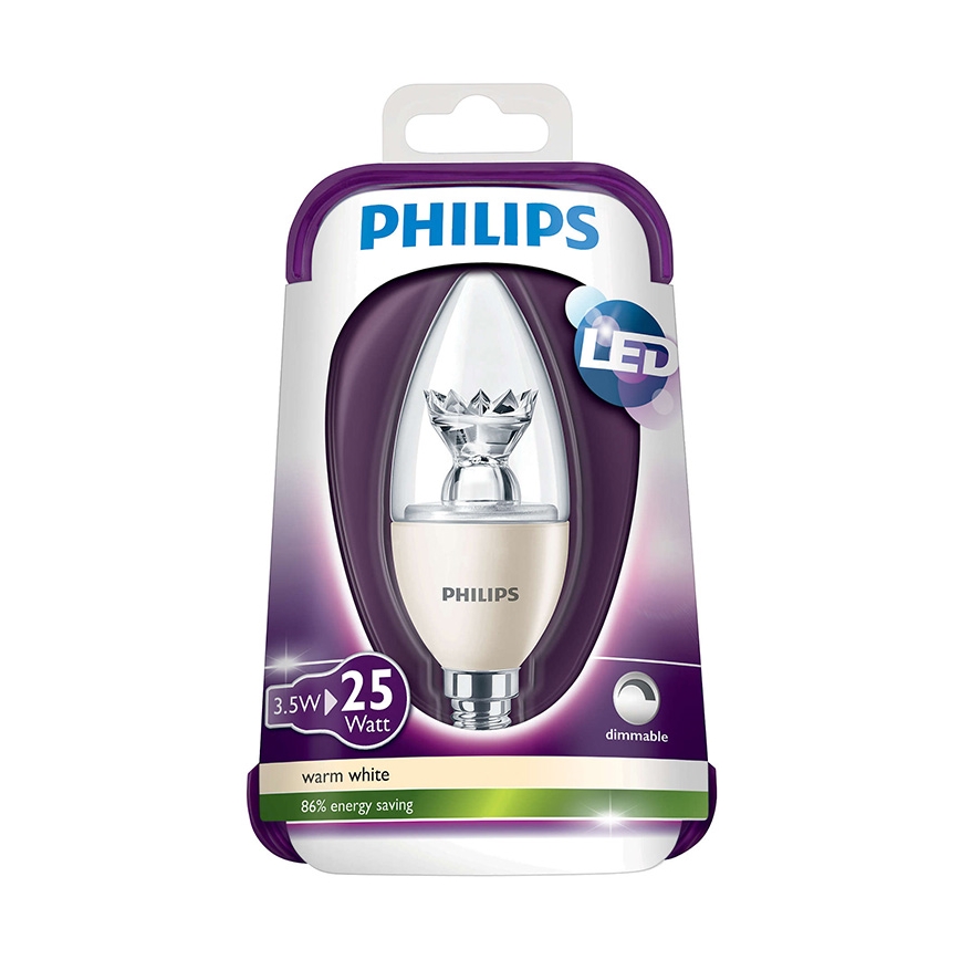 LED Dimmbare Glühlampe  PHILIPS E14/3,5W/230V
