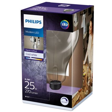 LED dimmbare Glühlampe SMOKY VINTAGE Philips A160 E27/6,5W/230V 4000K