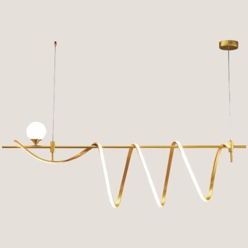 LED dimmbare Hängeleuchte an Kabel LED/55W/230V + 1xG9/10W goldfarben