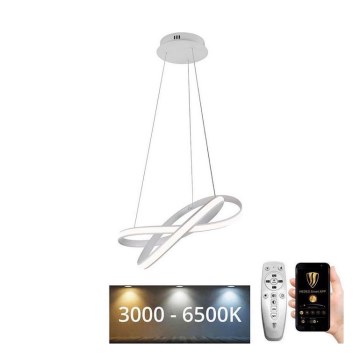 LED dimmbare Hängeleuchte an Kabel LED/70W/230V 3000-6500K Ø 55 cm weiß + Fernbedienung