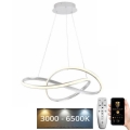 LED dimmbare Hängeleuchte an Kabel LED/70W/230V 3000-6500K Ø 60 cm weiß + Fernbedienung