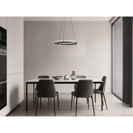 LED dimmbare Pendelleuchte an Kabel, 100 W, 230 V, 3000–6500 K, Ø 60 cm, inkl. Fernbedienung