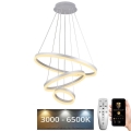 LED dimmbare Hängeleuchte an Seil LED/85W/230V 3000-6500K Ø 60 cm Ø 60 cm + Fernbedienung