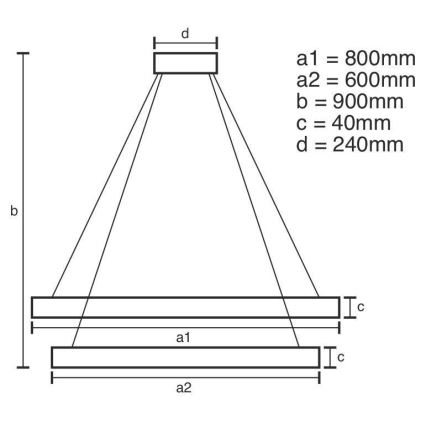 LED dimmbare Hängeleuchte an Kabel LED/100W/230V 3000-6500K Ø 80 cm + Fernbedienung