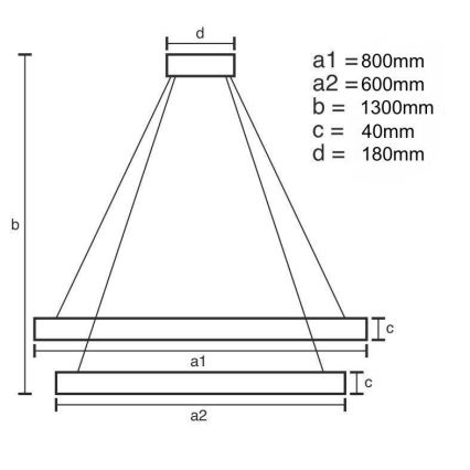 LED dimmbare Hängeleuchte an Seil LED/100W/230V 3000-6500K + Fernbedienung