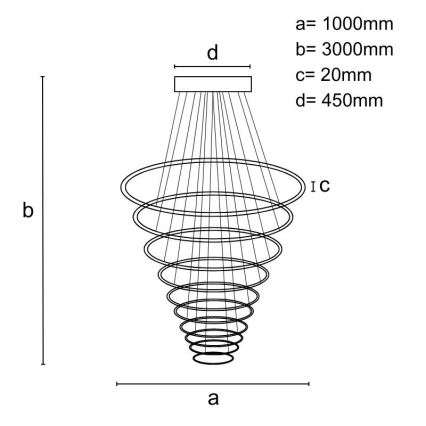 LED dimmbare Hängeleuchte an Kabel LED/365W/230V 3000-6500K Ø 100 cm + Fernbedienung